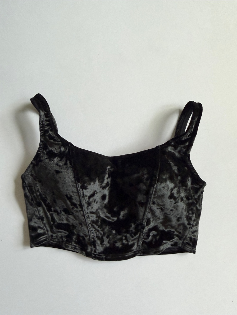 PINK Victoria's Secret Black Velvet Cropped Bralette